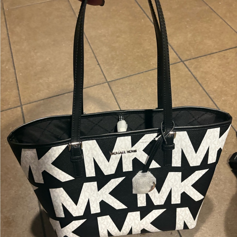 Michael Kors Monogram Black and White Tote